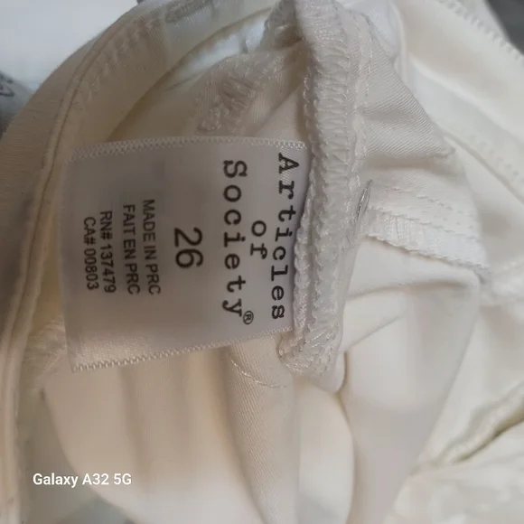 Articles Of Society Women Size 26 White Ankle Cropped Jeans Pant - Picture 12 of 16